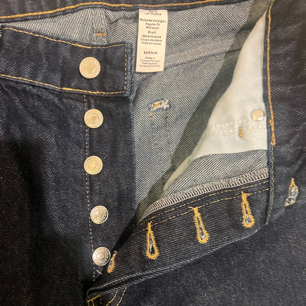 H & M WIDE HIGH CUFFED ANKLE JEANS - Picture 5 of 8